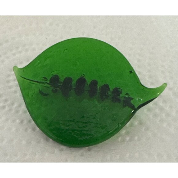 Vintage Mini Murano Art Glass Caterpillar On Leaf - Picture 3 of 5